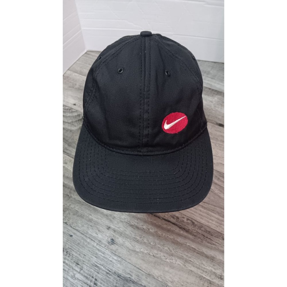 Nike Black Swoosh Vintage 90s Casual USA Adjustable Active Athleisure Hat